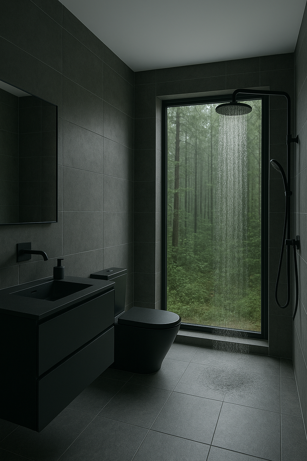 Baño minimalista con bañera